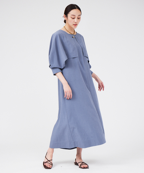 qualite(カリテ)の「【4WAY】レイヤードフレワンピース(ワンピース・レディース・チャコールグレー/ブルー・フリー)」の5枚目の写真