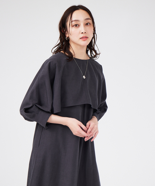 qualite(カリテ)の「【4WAY】レイヤードフレワンピース(ワンピース・レディース・チャコールグレー/ブルー・フリー)」の15枚目の写真