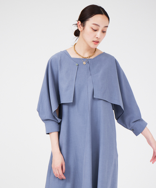 qualite(カリテ)の「【4WAY】レイヤードフレワンピース(ワンピース・レディース・チャコールグレー/ブルー・フリー)」の9枚目の写真