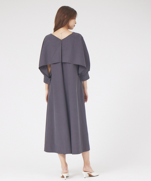 qualite(カリテ)の「【4WAY】レイヤードフレワンピース(ワンピース・レディース・チャコールグレー/ブルー・フリー)」の6枚目の写真