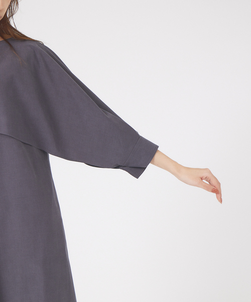 qualite(カリテ)の「【4WAY】レイヤードフレワンピース(ワンピース・レディース・チャコールグレー/ブルー・フリー)」の4枚目の写真