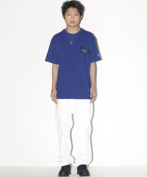 ISTKUNST（イストクンスト）の「A'GEM/9 × .kom『ISTKUNST/イストクンスト』BEAR & SMILEY TEE/ベアスマイルロゴ 半袖カットソー（Tシャツ/カットソー・メンズ・ブラック/ホワイト/イエロー/ブルー/ブラウン・M/L/S）」の15枚目の写真