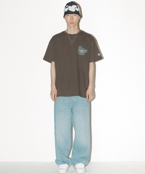 ISTKUNST（イストクンスト）の「A'GEM/9 × .kom『ISTKUNST/イストクンスト』BEAR & SMILEY TEE/ベアスマイルロゴ 半袖カットソー（Tシャツ/カットソー・メンズ・ブラック/ホワイト/イエロー/ブルー/ブラウン・M/L/S）」の12枚目の写真