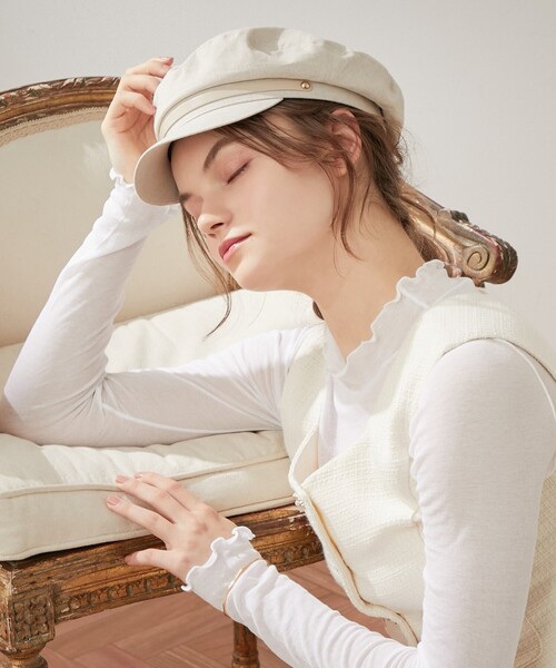 DEICY（デイシー）の「ﾎﾟｲﾝﾄﾚｻﾞｰｷｬｽｹｯﾄ（キャスケット・レディース・ブラック・FREE）」の20枚目の写真