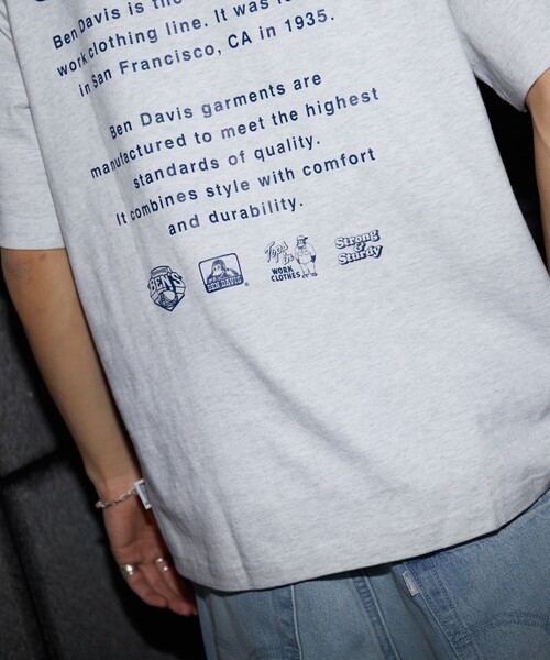 BEN DAVIS(ベンデイビス)の「【23SS】【BEN DAVIS/ベン デイヴィス】別注BACK TEXT TEE / バックプリントTシャツ/ユニセックス/白Tシャツ【限定展開】(Tシャツ/カットソー・メンズ・ブラック/ブルー/ホワイト/ライトグレー・SMALL/MEDIUM/LARGE/X-LARGE)」の12枚目の写真