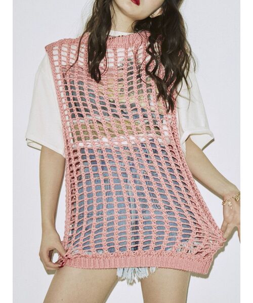 jouetie（ジュエティ）の「ローゲージニットベスト（ベスト・レディース・グリーン/ピンク/アイボリー・MEDIUM）」の22枚目の写真