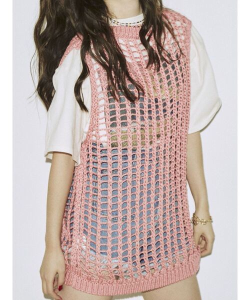 jouetie（ジュエティ）の「ローゲージニットベスト（ベスト・レディース・グリーン/ピンク/アイボリー・MEDIUM）」の21枚目の写真