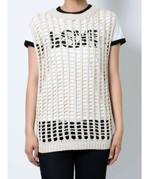 jouetie（ジュエティ）の「ローゲージニットベスト（ベスト・レディース・グリーン/ピンク/アイボリー・MEDIUM）」の6枚目の写真