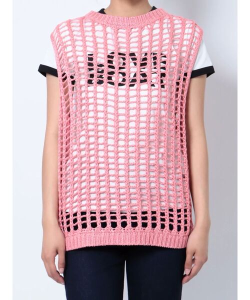 jouetie（ジュエティ）の「ローゲージニットベスト（ベスト・レディース・グリーン/ピンク/アイボリー・MEDIUM）」の5枚目の写真