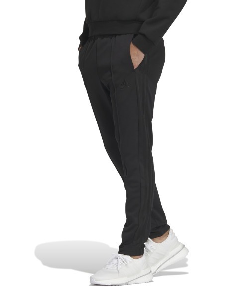 adidas(アディダス)の「アディダス adidas スリーストライプス ダブルニット トラックパンツ(その他パンツ・メンズ・ブラック×ブラック/ブラック×ホワイト・L/S/M/3L/LL)」の2枚目の写真