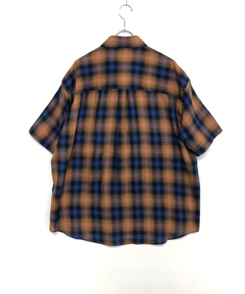 ADMIX/ATELIER SAB MEN（アドミックスアトリエサブメン）の「【HollywoodRich】オンブレチェック 半袖シャツ（シャツ/ブラウス・メンズ・ブラック系その他/パープル系その他/オレンジ系その他・50/52/48）」の8枚目の写真