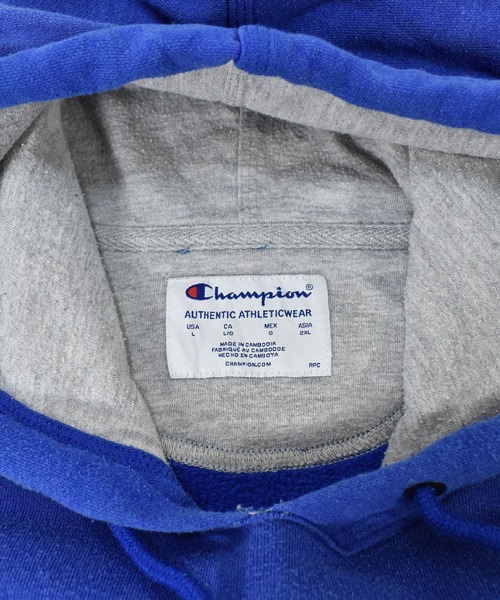 Champion(チャンピオン)の「【ヴィンテージ古着】Champion / チャンピオン ロゴ刺繍 スウェットパーカー(パーカー・メンズ・ブルー・LARGE)」の7枚目の写真