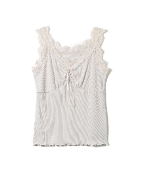 Ada.（エイダ）の「レースデザイン キャミソール（キャミソール・レディース・オフホワイト/ベージュ/ピンク/ブラック/グレイッシュベージュ・M/L）」の4枚目の写真