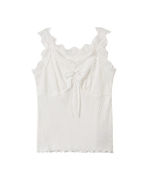 Ada.（エイダ）の「レースデザイン キャミソール（キャミソール・レディース・オフホワイト/ベージュ/ピンク/ブラック/グレイッシュベージュ・M/L）」の2枚目の写真