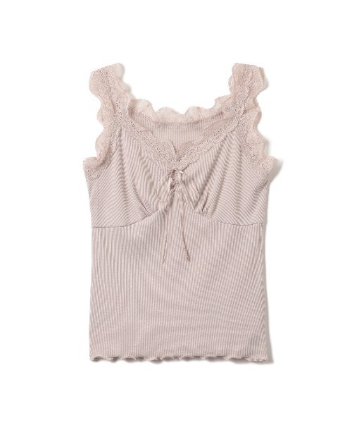 Ada.（エイダ）の「レースデザイン キャミソール（キャミソール・レディース・オフホワイト/ベージュ/ピンク/ブラック/グレイッシュベージュ・M/L）」の5枚目の写真