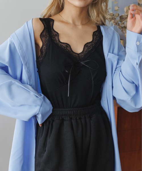 Ada.（エイダ）の「レースデザイン キャミソール（キャミソール・レディース・オフホワイト/ベージュ/ピンク/ブラック/グレイッシュベージュ・M/L）」の11枚目の写真