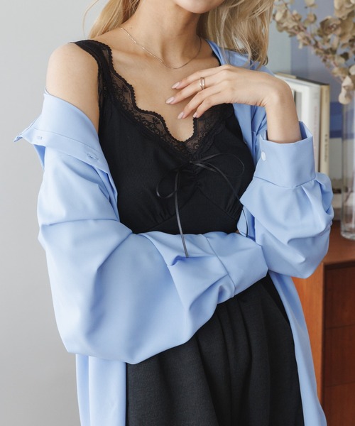 Ada.（エイダ）の「レースデザイン キャミソール（キャミソール・レディース・オフホワイト/ベージュ/ピンク/ブラック/グレイッシュベージュ・M/L）」の14枚目の写真