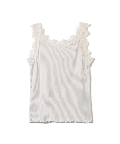 Ada.（エイダ）の「レースデザイン キャミソール（キャミソール・レディース・オフホワイト/ベージュ/ピンク/ブラック/グレイッシュベージュ・M/L）」の6枚目の写真