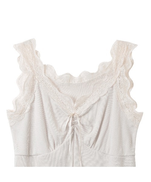 Ada.（エイダ）の「レースデザイン キャミソール（キャミソール・レディース・オフホワイト/ベージュ/ピンク/ブラック/グレイッシュベージュ・M/L）」の7枚目の写真