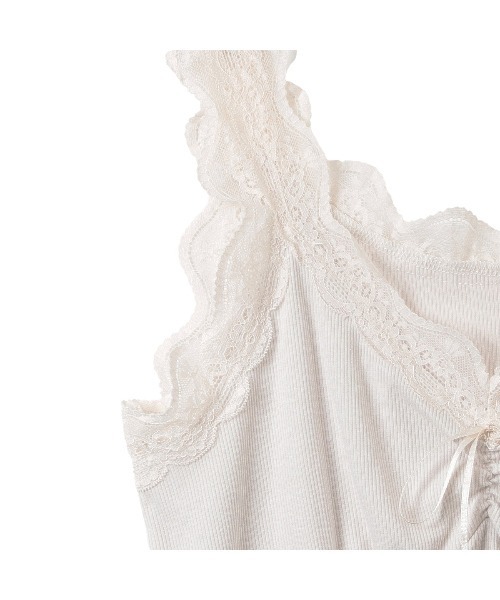 Ada.（エイダ）の「レースデザイン キャミソール（キャミソール・レディース・オフホワイト/ベージュ/ピンク/ブラック/グレイッシュベージュ・M/L）」の8枚目の写真