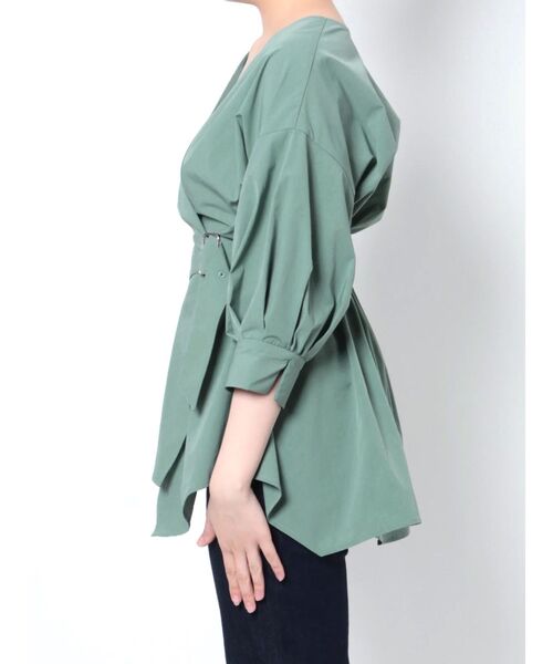 MURUA（ムルーア）の「カシュクールペプラムシャツ（シャツ/ブラウス・レディース・ホワイト/ブルー/ブラック・FREE）」の15枚目の写真