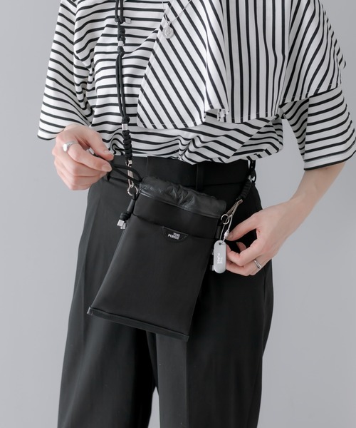 THE PURSE(ザパース )の「別注【THE PURSE(ザ・パース)】TULLEDRAWSTRING BAG S 巾着バッグ(ショルダーバッグ・レディース・シルバー/ブラック・FREE)」の1枚目の写真