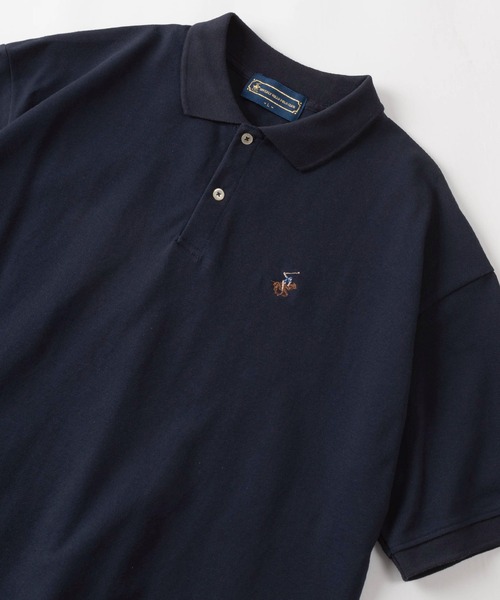 BEVERLY HILLS POLO CLUB（ビバリーヒルズポロクラブ）の「【BEVERLY HILLS POLO CLUB/ビバリーヒルズポロクラブ】ワイドシルエット ワンポイント刺繍 無地＆ボーダー ポロシャツ/ オーバーサイズ（ポロシャツ・レディース・ホワイト×ネイビー/ブラック×イエロー/ネイビー/ホワイト/グリーン/ブラック・M/L/XL）」の6枚目の写真