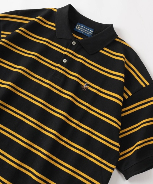 BEVERLY HILLS POLO CLUB（ビバリーヒルズポロクラブ）の「【BEVERLY HILLS POLO CLUB/ビバリーヒルズポロクラブ】ワイドシルエット ワンポイント刺繍 無地＆ボーダー ポロシャツ/ オーバーサイズ（ポロシャツ・レディース・ホワイト×ネイビー/ブラック×イエロー/ネイビー/ホワイト/グリーン/ブラック・M/L/XL）」の4枚目の写真