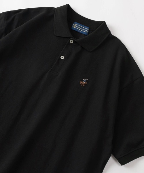 BEVERLY HILLS POLO CLUB（ビバリーヒルズポロクラブ）の「【BEVERLY HILLS POLO CLUB/ビバリーヒルズポロクラブ】ワイドシルエット ワンポイント刺繍 無地＆ボーダー ポロシャツ/ オーバーサイズ（ポロシャツ・レディース・ホワイト×ネイビー/ブラック×イエロー/ネイビー/ホワイト/グリーン/ブラック・M/L/XL）」の3枚目の写真