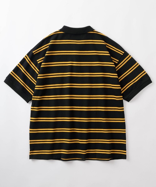 BEVERLY HILLS POLO CLUB（ビバリーヒルズポロクラブ）の「【BEVERLY HILLS POLO CLUB/ビバリーヒルズポロクラブ】ワイドシルエット ワンポイント刺繍 無地＆ボーダー ポロシャツ/ オーバーサイズ（ポロシャツ・レディース・ホワイト×ネイビー/ブラック×イエロー/ネイビー/ホワイト/グリーン/ブラック・M/L/XL）」の14枚目の写真