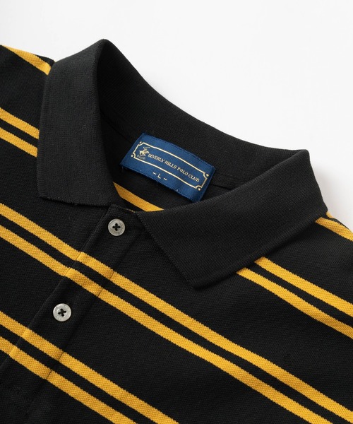 BEVERLY HILLS POLO CLUB（ビバリーヒルズポロクラブ）の「【BEVERLY HILLS POLO CLUB/ビバリーヒルズポロクラブ】ワイドシルエット ワンポイント刺繍 無地＆ボーダー ポロシャツ/ オーバーサイズ（ポロシャツ・レディース・ホワイト×ネイビー/ブラック×イエロー/ネイビー/ホワイト/グリーン/ブラック・M/L/XL）」の7枚目の写真