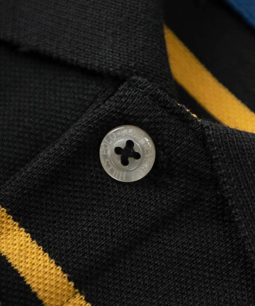 BEVERLY HILLS POLO CLUB（ビバリーヒルズポロクラブ）の「【BEVERLY HILLS POLO CLUB/ビバリーヒルズポロクラブ】ワイドシルエット ワンポイント刺繍 無地＆ボーダー ポロシャツ/ オーバーサイズ（ポロシャツ・レディース・ホワイト×ネイビー/ブラック×イエロー/ネイビー/ホワイト/グリーン/ブラック・M/L/XL）」の11枚目の写真