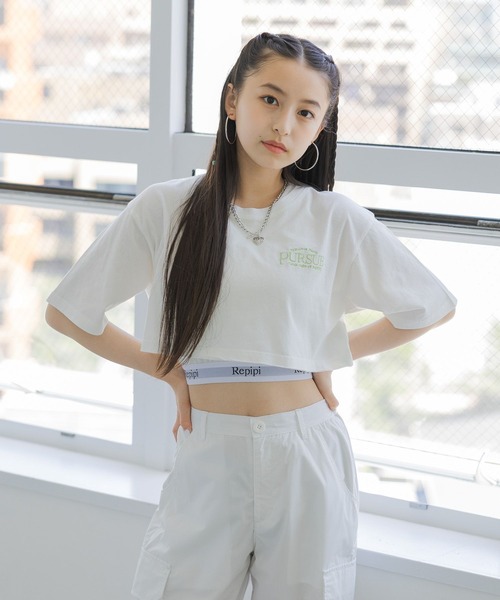 repipi armario(レピピ アルマリオ)の「ピグメントショートT(Tシャツ/カットソー・キッズ・ブルー/パープル/グリーン/ホワイト・MEDIUM/LARGE/SMALL)」の2枚目の写真