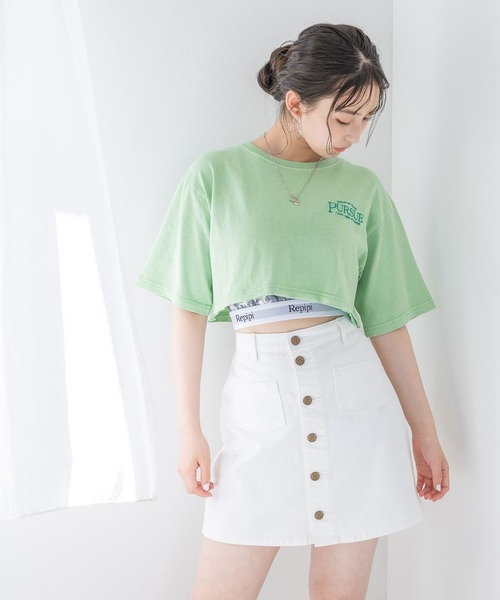 repipi armario(レピピ アルマリオ)の「ピグメントショートT(Tシャツ/カットソー・キッズ・ブルー/パープル/グリーン/ホワイト・MEDIUM/LARGE/SMALL)」の3枚目の写真