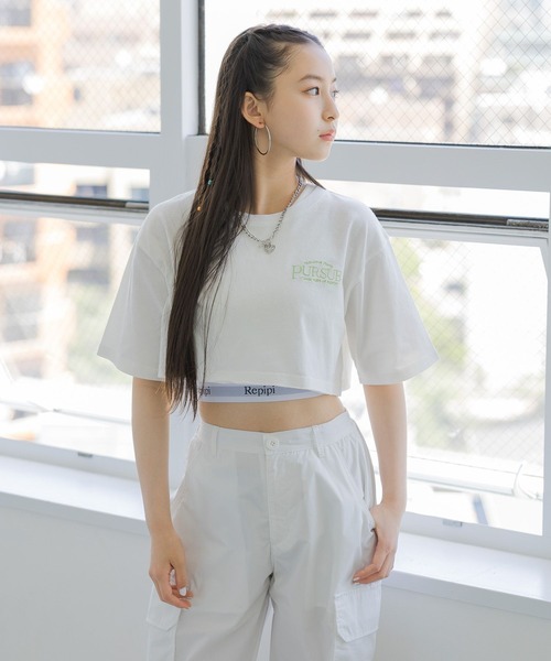 repipi armario(レピピ アルマリオ)の「ピグメントショートT(Tシャツ/カットソー・キッズ・ブルー/パープル/グリーン/ホワイト・MEDIUM/LARGE/SMALL)」の15枚目の写真