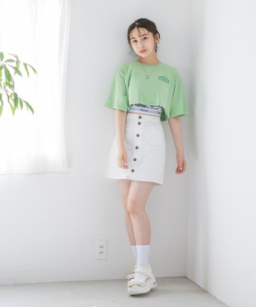 repipi armario(レピピ アルマリオ)の「ピグメントショートT(Tシャツ/カットソー・キッズ・ブルー/パープル/グリーン/ホワイト・MEDIUM/LARGE/SMALL)」の10枚目の写真