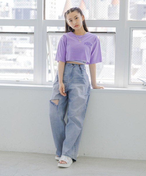 repipi armario(レピピ アルマリオ)の「ピグメントショートT(Tシャツ/カットソー・キッズ・ブルー/パープル/グリーン/ホワイト・MEDIUM/LARGE/SMALL)」の16枚目の写真