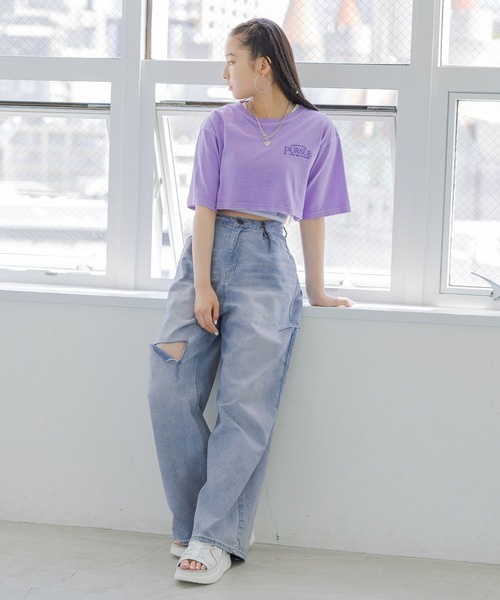repipi armario(レピピ アルマリオ)の「ピグメントショートT(Tシャツ/カットソー・キッズ・ブルー/パープル/グリーン/ホワイト・MEDIUM/LARGE/SMALL)」の11枚目の写真