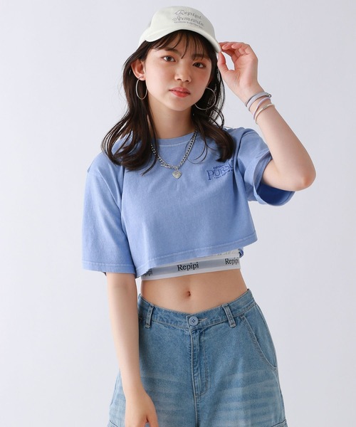 repipi armario(レピピ アルマリオ)の「ピグメントショートT(Tシャツ/カットソー・キッズ・ブルー/パープル/グリーン/ホワイト・MEDIUM/LARGE/SMALL)」の12枚目の写真