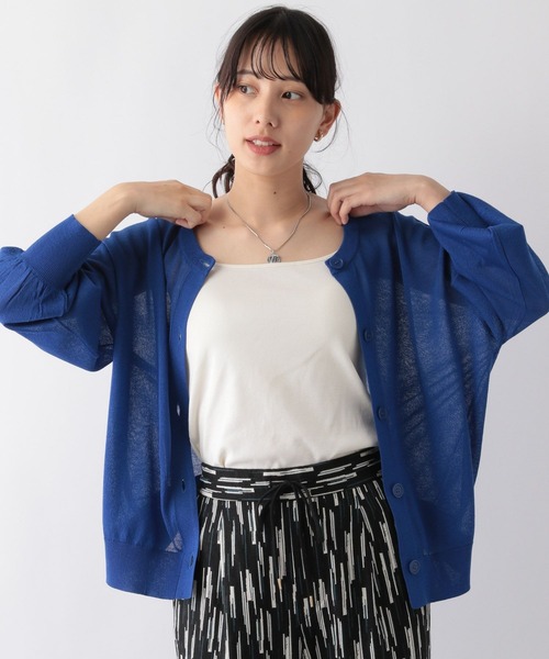 GLOBAL WORK（グローバルワーク）の「シアークルー2WAYカーディガン/196629（カーディガン/ボレロ・レディース・ブラック/ダークブラウン/オフホワイト/ブルー・MEDIUM/LARGE）」の4枚目の写真