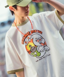 【SIDEWAY STANCE】オリジナル グラフィック プリント & 刺しゅうデザイン 半袖 リンガーTシャツ
