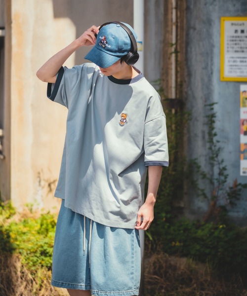 SIDEWAY STANCE(サイドウェイスタンス)の「【SIDEWAY STANCE】オリジナル グラフィック プリント & 刺しゅうデザイン 半袖 リンガーTシャツ(Tシャツ/カットソー・メンズ・ホワイト系その他/ホワイト系その他3/イエロー系その他3/ホワイト/イエロー/ブルー系その他/イエロー系その他/ブルー系その他2/ブルー系その他3/ホワイト系その他2/イエロー系その他2/ブルー・MEDIUM/LARGE/X-LARGE)」の17枚目の写真