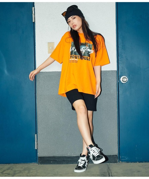 ANAP（アナップ）の「フォトプリントビッグTシャツ【親子お揃い】（Tシャツ/カットソー・レディース・ブラック/ホワイト/オレンジ・FREE）」の7枚目の写真