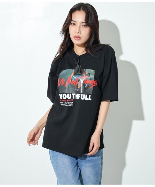 ANAP（アナップ）の「フォトプリントビッグTシャツ【親子お揃い】（Tシャツ/カットソー・レディース・ブラック/ホワイト/オレンジ・FREE）」の10枚目の写真