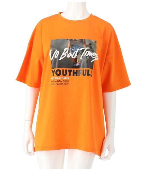 ANAP（アナップ）の「フォトプリントビッグTシャツ【親子お揃い】（Tシャツ/カットソー・レディース・ブラック/ホワイト/オレンジ・FREE）」の15枚目の写真