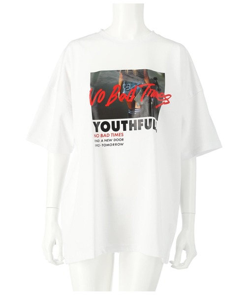 ANAP（アナップ）の「フォトプリントビッグTシャツ【親子お揃い】（Tシャツ/カットソー・レディース・ブラック/ホワイト/オレンジ・FREE）」の16枚目の写真