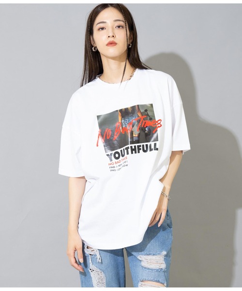 ANAP（アナップ）の「フォトプリントビッグTシャツ【親子お揃い】（Tシャツ/カットソー・レディース・ブラック/ホワイト/オレンジ・FREE）」の21枚目の写真