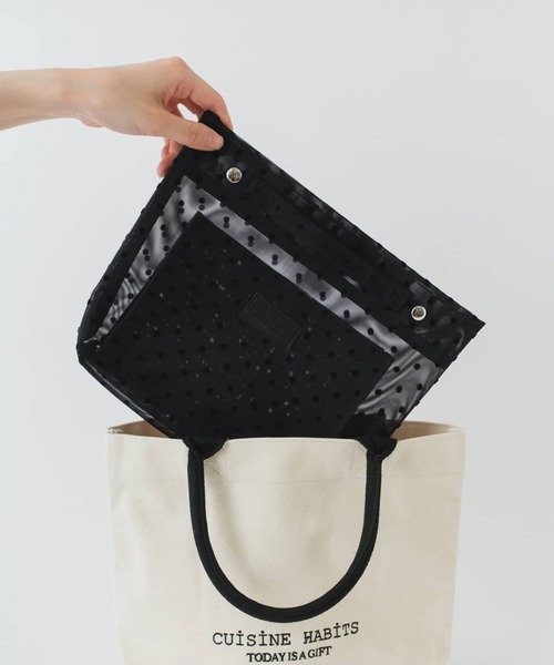 Actually(アクチュアリー)の「メッシュバッグインバッグ(ポーチ・レディース・ブラック/ゼブラ/ストライプ・フリー)」の8枚目の写真