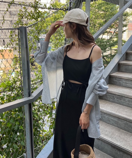 one after another NICE CLAUP（ワンアフターアナザーナイスクラップ）の「マルチwayキャミワンピース（ワンピース・レディース・ブラック/アイボリー/グレー/ネイビー・FREE）」の20枚目の写真