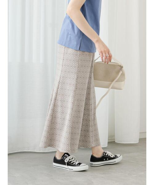 Paradise 薄紫色 幾何学模様 スカート Samansa Mos2 blue（サマンサモスモスブルー）の「幾何学柄マーメイド